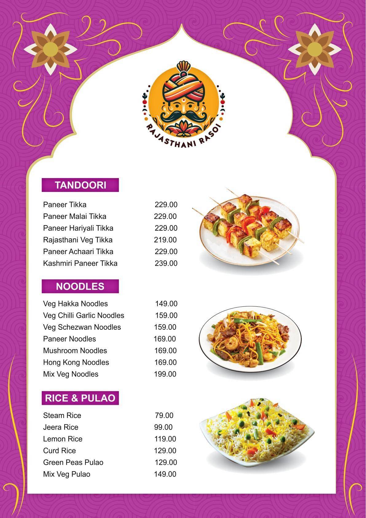 rajasthani food menu list pdf