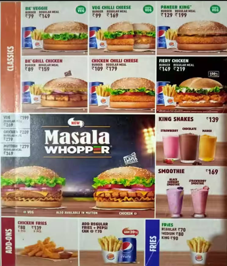 Burger King Veg Menu With Price: Ultimate Guide to Tasty Deals
